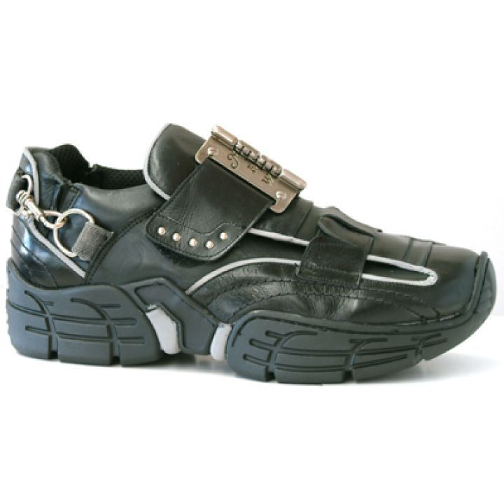 New Rock Boots 3110 Itali Negro Nomada Negro Ribete Reflectante Crash Negro Per