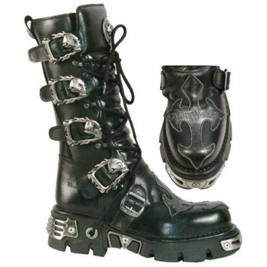 New Rock Boots 403 Itali y Nomada Negro Antik Acero