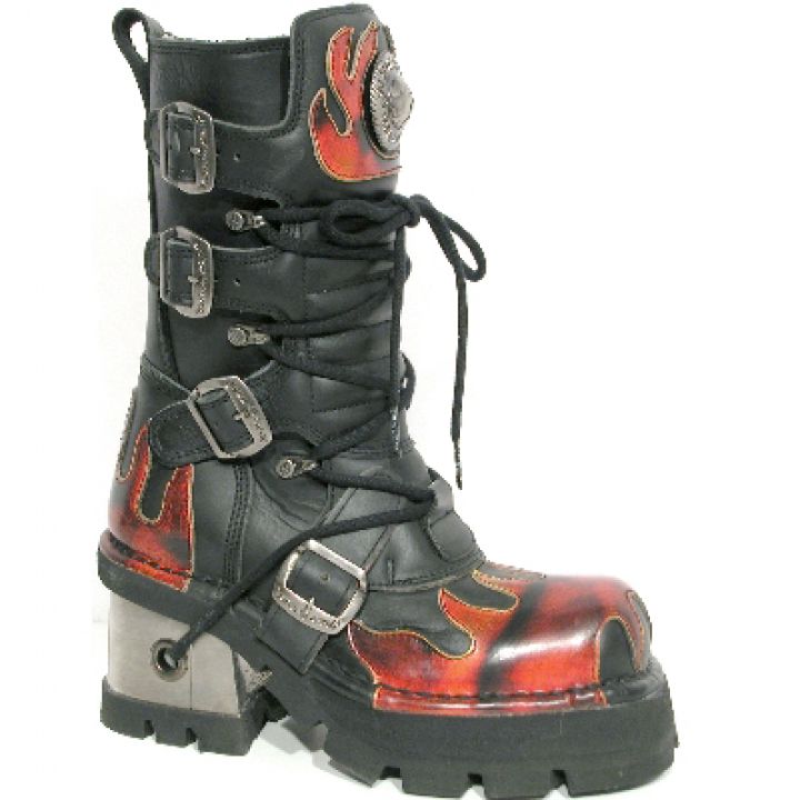 New Rock Boots 543 Itali Negro y Pulik Fuego, Planing Negro M8 Acero C Y O