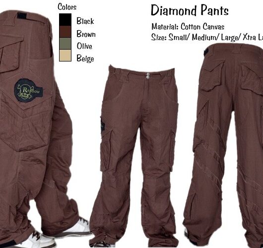 Random Mens Diamond Pants - BLACK