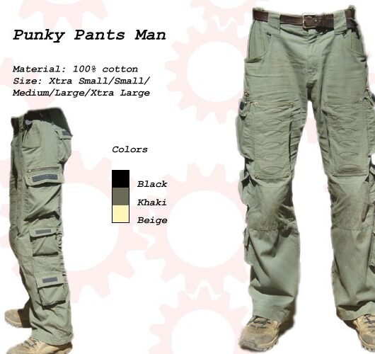 Random Mens Punky Pants - BLACK