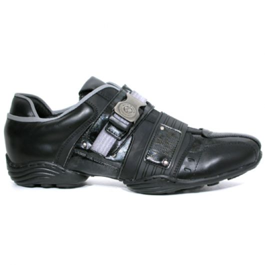 New Rock Boots 8147-S1 Abs negro, Nomada negro, Charol stuco acero, carbono negro.