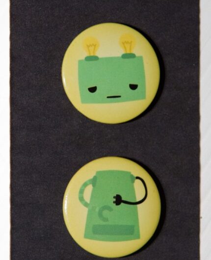 Green Robot Mix and Match 25mm (1in) Button Badge Set