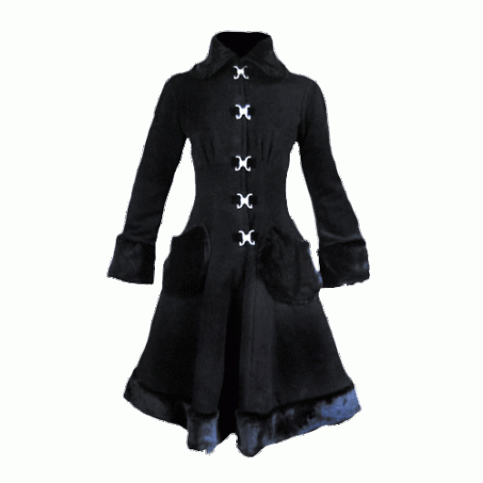 Winter Neovictorian/Lolita Coat with Fur Trim