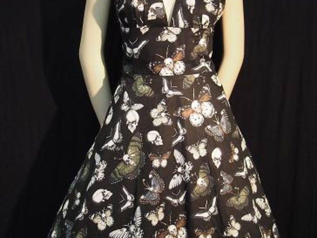 skull halter dress
